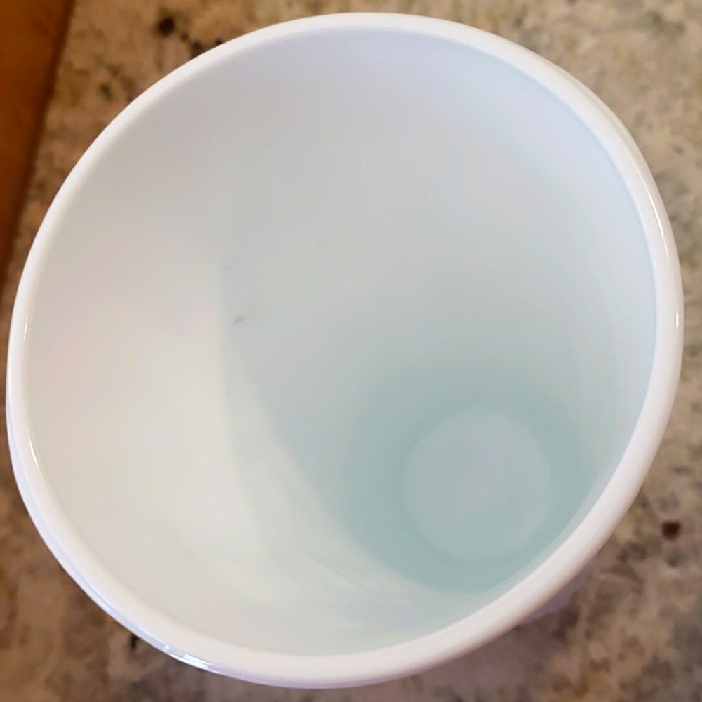 Two Grape Pattern Milk Glass Cups - Picture 3 of 8